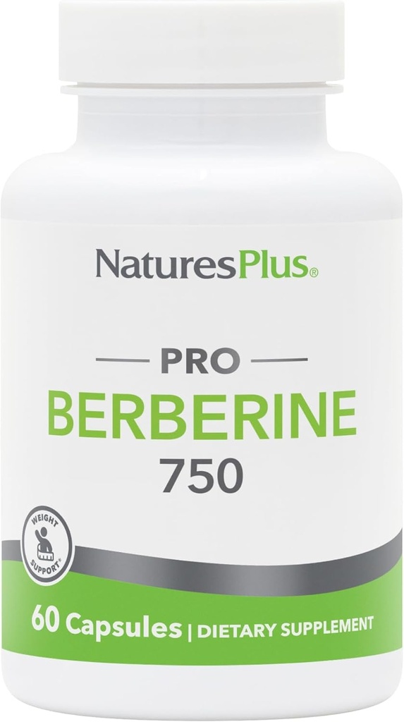 Natures Plus PRO Βερβερίνη 750 mg - 60 Κάψουλες - Υποστηρίζει Υγιή Μεταβολισμός - Μη ΓΤΟ, Vegan & Γλουτένη Δωρεάν - 30 Μερίδες