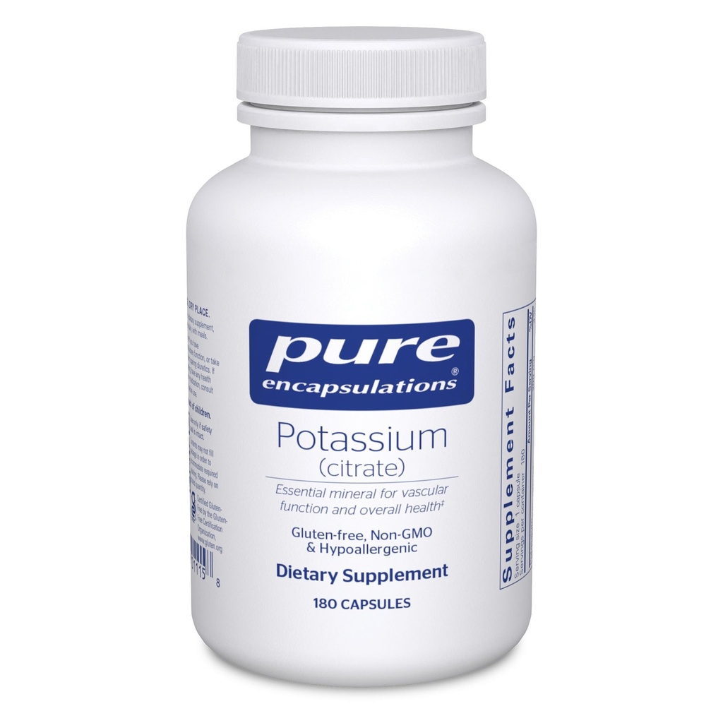 Pure Encapsulations P properties (Citrate) - Essential Electrolyte Supplement to Support Nerve & Muscle Function, Adrenals, Hormonlar, Kalp Sağlığı ve Enerji * - Pyum Citrate Capsule - 180 Capsules