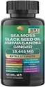 Muse Sea Moss, Black Seed Oil, Ashwagandha, Ginger, Shilajit, Elderberry, Chlorophyll, Turmeric, Bladderwrack, Advanced Strength Gummies, 19,445mg, All-in-1 Sche, 60 Count, ABD'de yapıldı