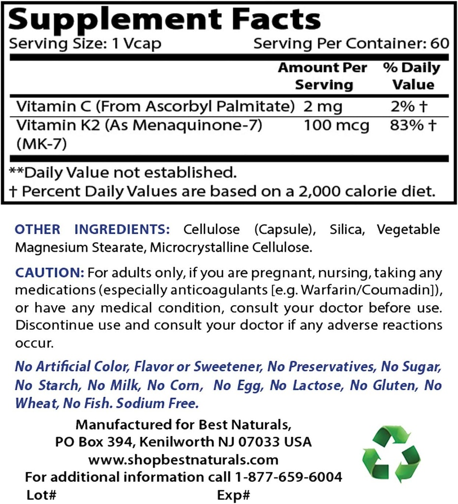 En İyi Doğallar MK-7 100 mcg & Quercetin with Bromelain