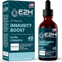 E2H Advanced Immune Defense Supplement - All- Natural Immune ATM - Immune Support Supplements Drops - Contains Holy Basil, Papaya Leaves and Red Banded Polypore - Non-GMO, Vegan - 2 Fl Oz