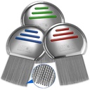 Ψείρες Comb - (πακέτο των 3) Head Lice Treatment που είναι μεμονωμένα συσκευασμένο Professional Ανοξείδωτο ατσάλι Louse and Nit Combs Αφαιρεί τα αυγά με Στρογγυλές Συμβουλές για Άνεση