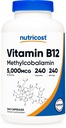 Nutricost Vitamin B12 (Methylcobalamin) 500006, 240 Capsules - Vegetarian Caps, Non-GMO, Gluten Free B12 Supplement