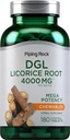 Piping Rock DGL Licorice Chewable Tabletler 4000 mg | 180 Kont | Mega Potency Deglycyrrhizinated | Herbal Extract Supplement | Vegetarian, Non-GMOMOMO