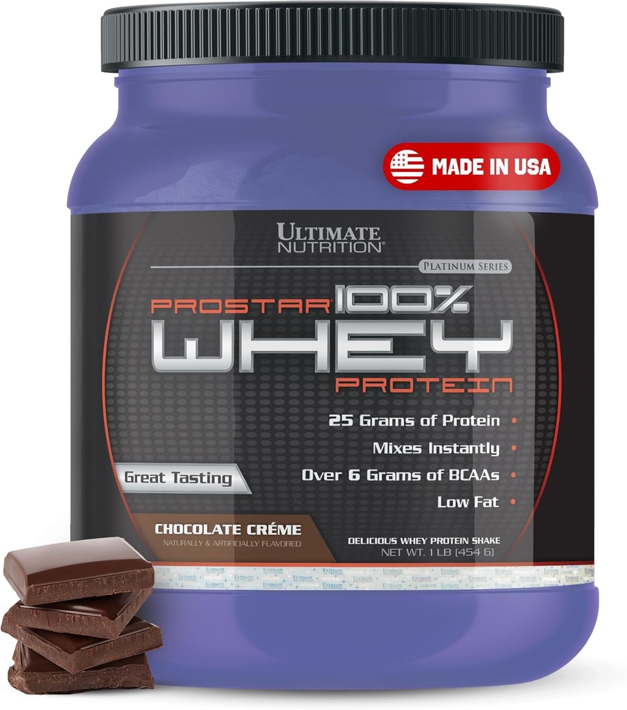 Ultimate Nutrition Prostar Whey Protein Toz Isolate, Chocolate - Low Carb, High Protein Toz Shake for Muscle Win & Recovery - Low sodyum, Low-Fat & Keto Friendly - 1 lb Tub Tub