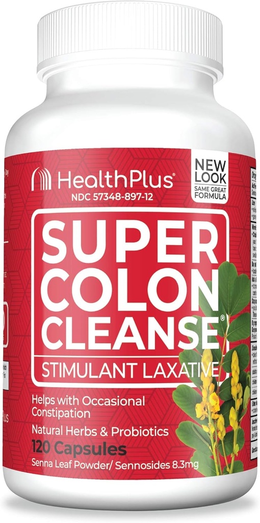 Sağlık Plus Super Colon Cleanse Laxative, 530 Milligramlar, 120 Kont (1.5 km)