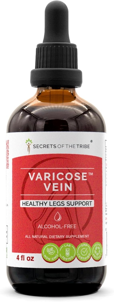 Tribe Varicose Vein Alkol Özgür, Glycerite Butcher's Broom, Horse Chestnut, Bilberry, Cayenne, Gotu Kola, Grape. Tincture, Herbal Sağlıklı Legs Desteği 4 OZ