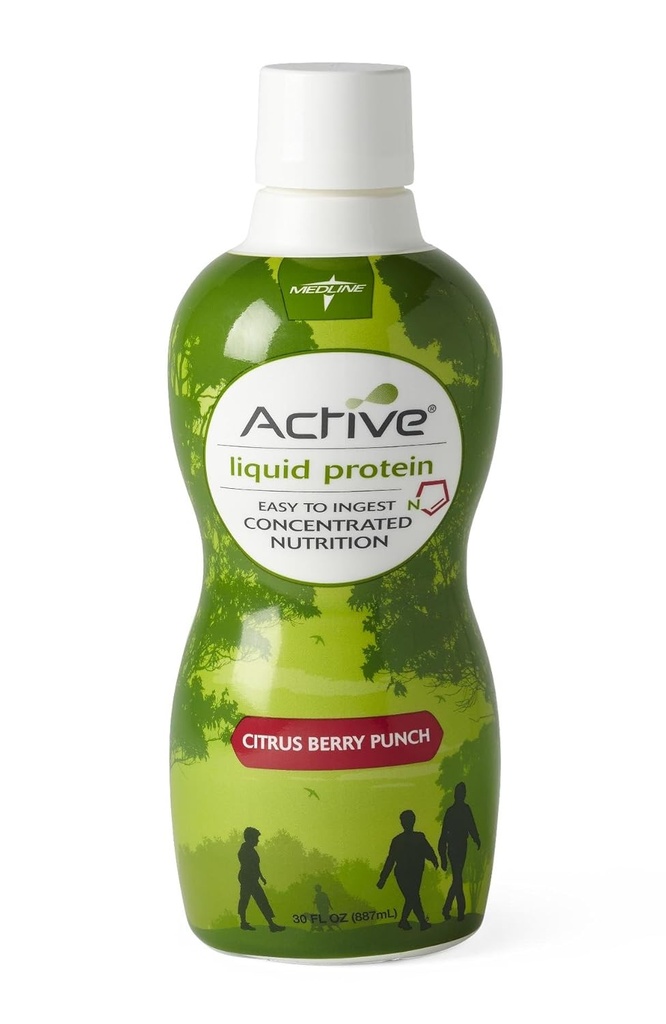 Medline Active Liquid Protein, Citrus Berry Punch, 30-oz, 15g Protein (Görünen 5)