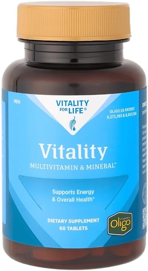Melaleuca Multivitamin & Mineral Supplement for Men, Powered by Oligo (60 Tablet) Vitality Mens MultiVitamin Supports Energy & General Health