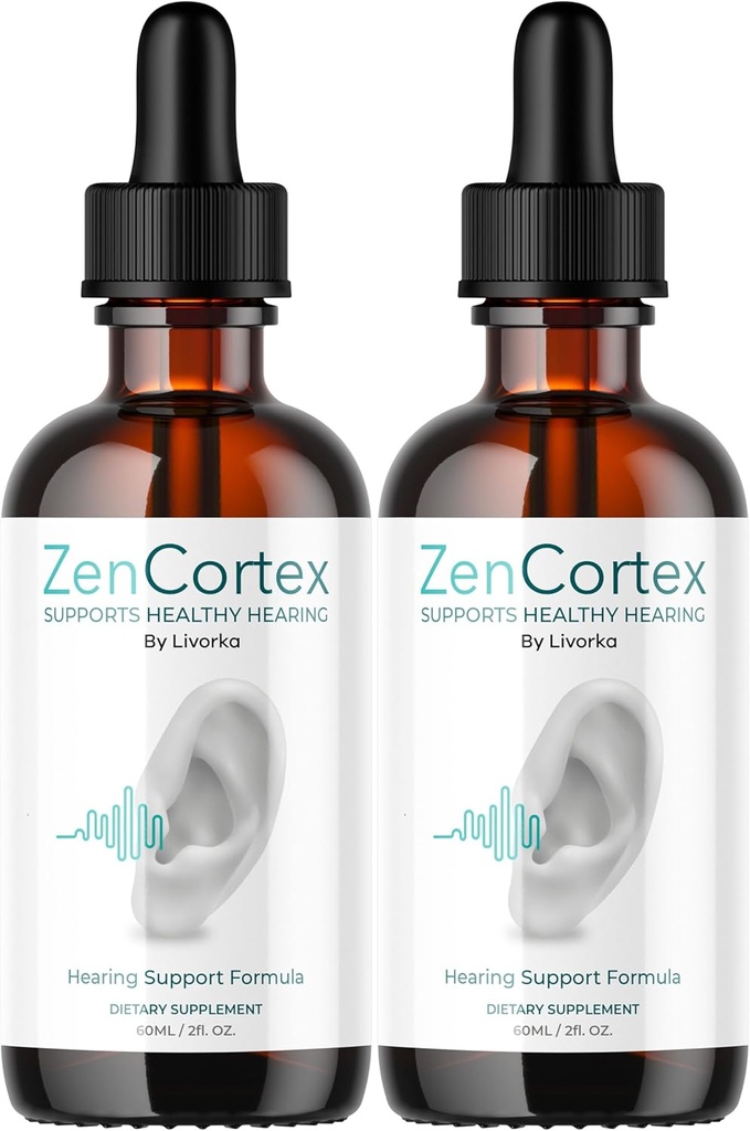 LIVORKA ZenCortex Drops, Liquid Supplement for Ear Health, Supports Healthy Hearing, 2 Bottles for 60 Days - Pack of 2