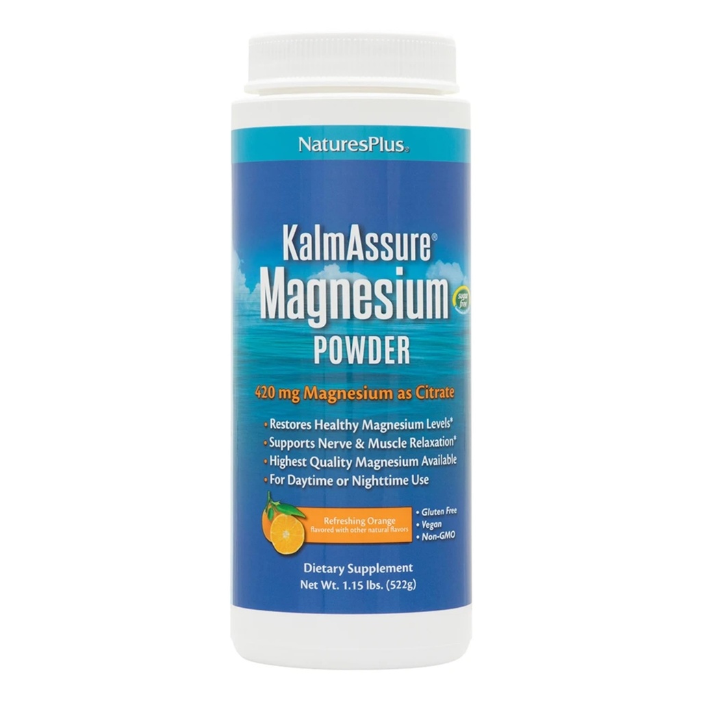 NaturesPlus Kal90ssure Magnezyum Toz - 1.15 lb - Orange Flavor - Destekler Nerve ve Muscle Relaxation - Non-GMO, Gluten Free, Vegan - 60 Hizmetler