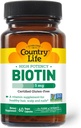 Country Life - Biotin High Potency, 5 mg - 60 Vegan Capsules