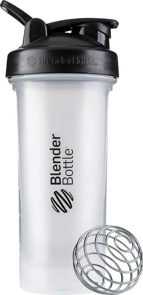 BlenderBottle Classic V2 Shaker Şişe Protein Shakes ve Pre Workout, 28-Ounce, Clear/Black