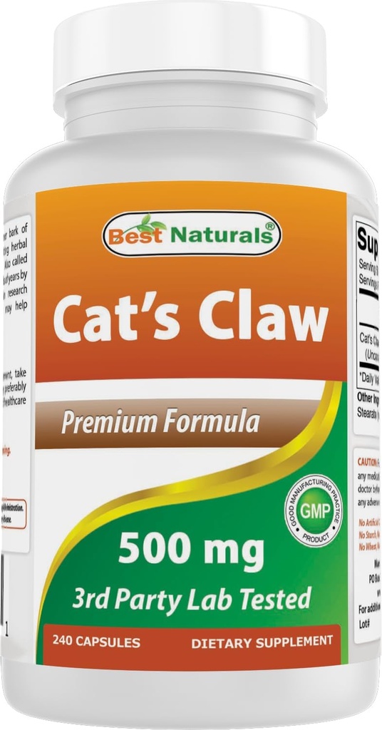 Best Naturals Cat's Claw Capsule, 500 mg, 240 Count
