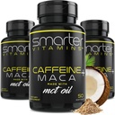 (3 Pack) Έξυπνα χάπια ενέργειας, 200mg καφεΐνη & καρύδα MCT Λάδι με ρίζα Maca, 150 υγρά Softgels