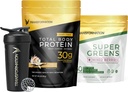 Dönüşüm Vanilla proteini Toz, Super Greens Superfood Green Juice ve Performans I Primer Şişe