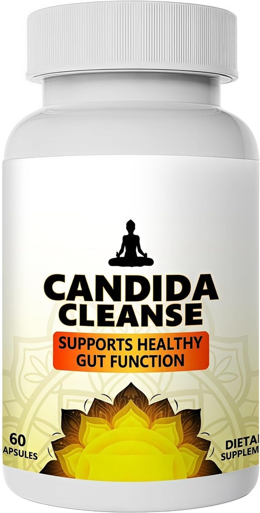Candida Cleanse - Gut & Colon Support - 60 κάψουλες - Φυσική φόρμουλα βοτάνων για άνδρες και γυναίκες - Εντερική Detox & Anti Yeast Support with Oregano Leaf, Wormwood, Black Walnut, Caprylic Acid