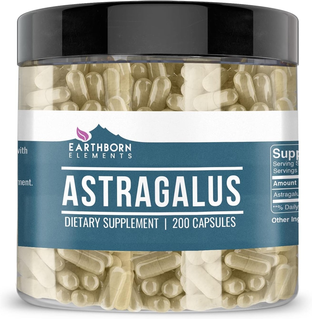 Earthborn Elements Astragalus Extract 200 Κάψουλες, Καθαρά & Μη αραιωμένα, Χωρίς Πρόσθετα