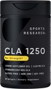 Spor Araştırmaları CLA - Erkekler ve Kadınlar için Aktif Conjugated Linoleic Asit ile 1250 mg | Non-GMO, Soy & Gluten Free -% 95 (90 Softgels)