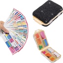 Pill Travel Case with columns Bling Portable Pill Container Mini Pill Box for Purse Small Medicine Organizerlé for Supplement Vitamin Drug Women (Black & 300 Etiketler)