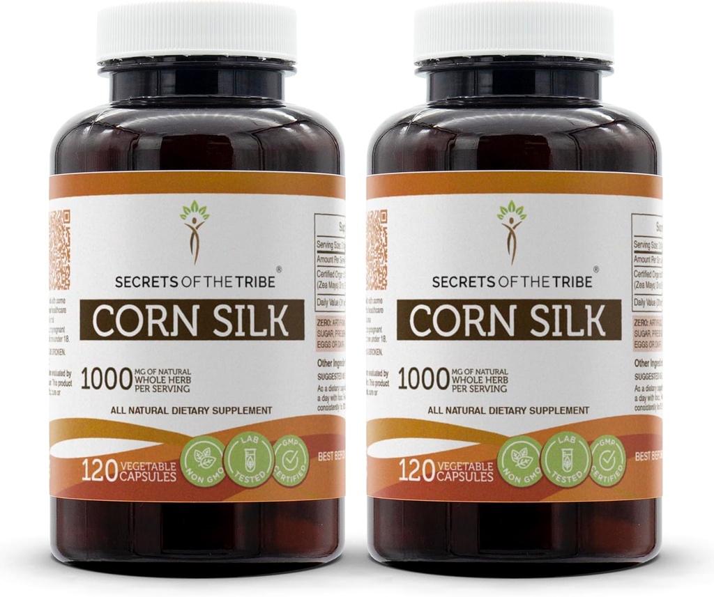 Tribe Corn Silk 120 Capsules(2), 1000 mg, Zea Mays kuru Silk (2x120 Capsules)