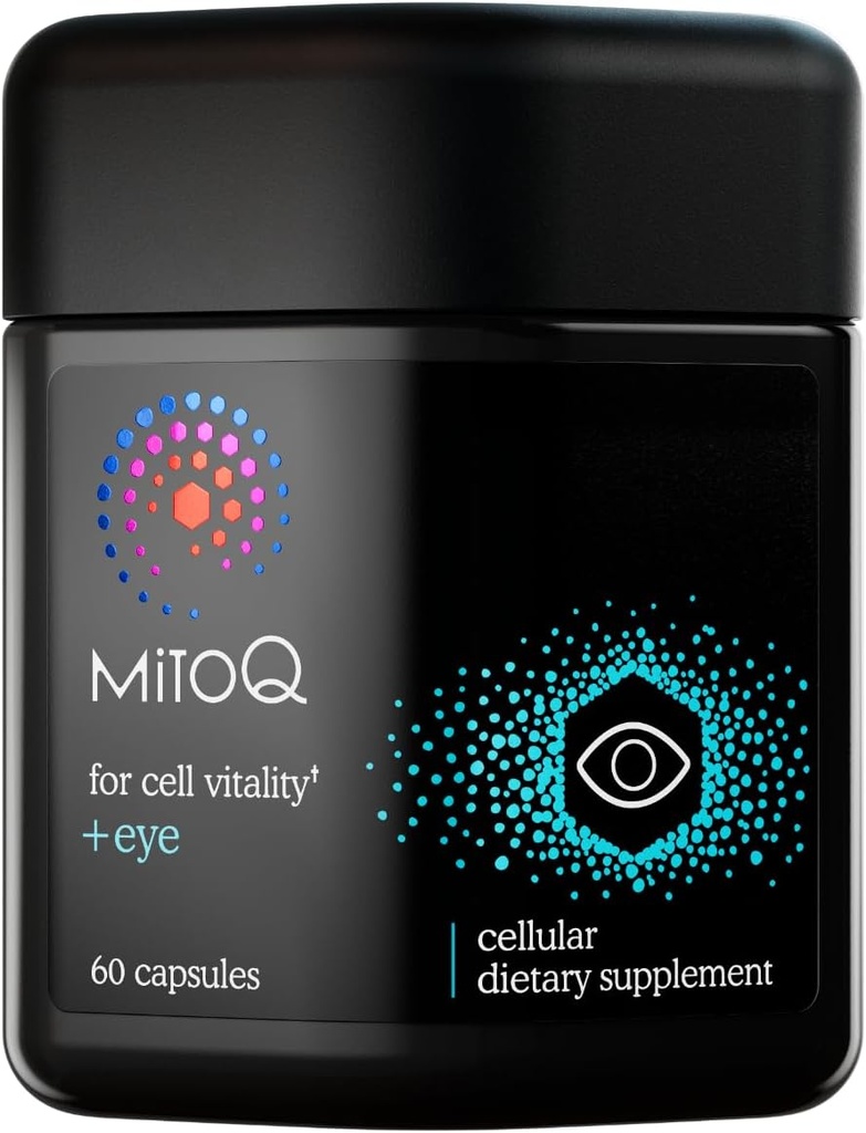 MitoQ + Eye Advanced CoQ10 Antioxidant - Περιέχει Mitoquinol Mesylate, Lutein, Zeaxanthin, Bilberry, Maritime Pine Bark - Υποστηρίζει την υγεία των ματιών, Blue Light Filtration & Cell Vitality (60 Κάψουλες)