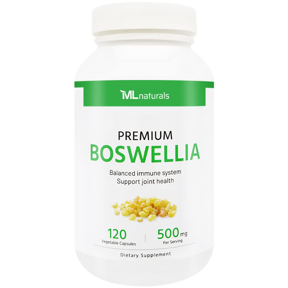 ML Naturals Premium Boswellia, 120 κάψουλες λαχανικών (65% Boswellic Acids). Υγιής Κοινή Υποστήριξη. Μη ΓΤΟ, NSF-Certified & cGMP- Compliant