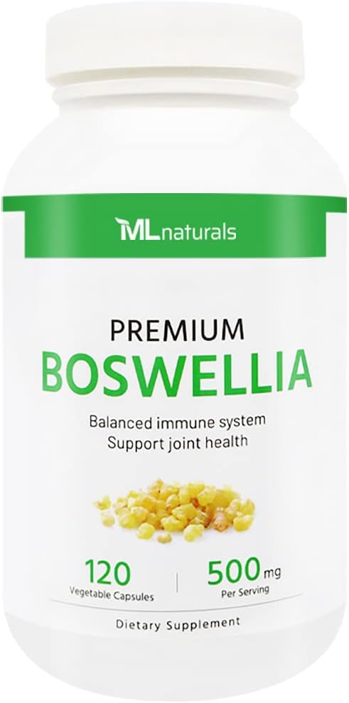 ML Naturals Premium Boswellia, 120 Sebze Capsules (65% Boswellic Acids). Sağlıklı Ortak Destek. Non-GMO, NSF-Cerated & cGMP-Compliant