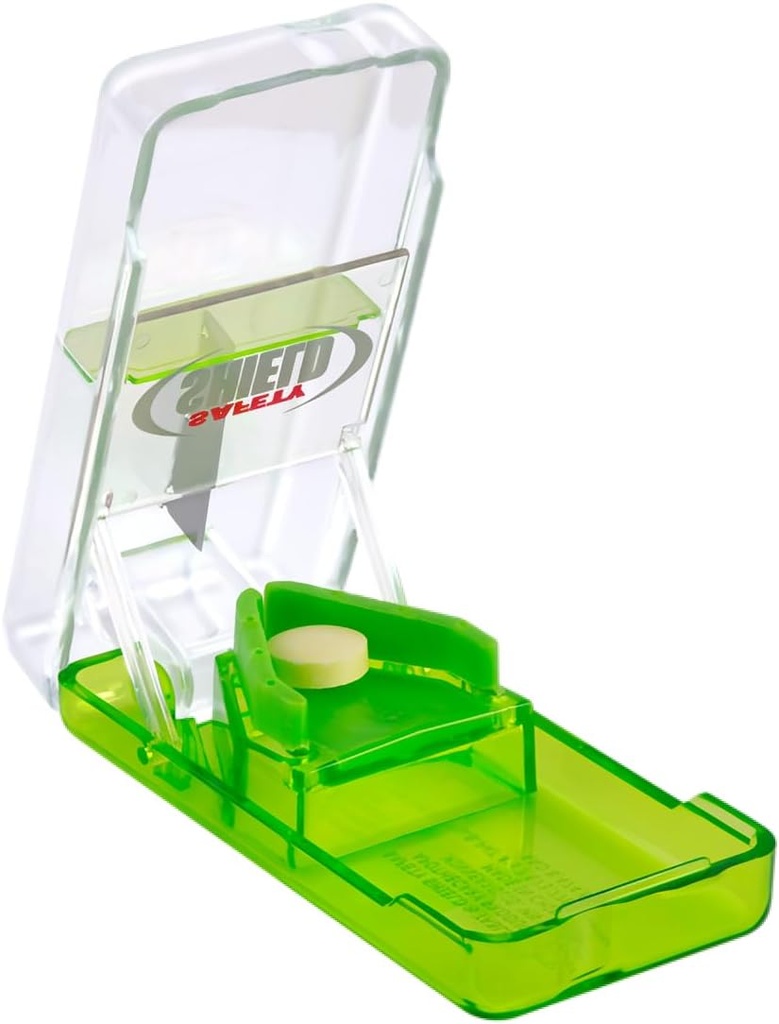 Ezy Dose Pill XS ve Splitter with Safety Shield, Daily Use, Safely Cut Pills, Vitamins, Tabletler, Half'te Doğru ve Kolay Kesme, Paslanmaz Çelik Bıçak, Seyahat Boyutlu, Renk Vary, BPA Ücretsiz