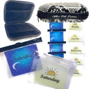 Am Pm Pill Organizer 7 Ημέρα Μαύρο/Λευκό Faux Snake Ιατρική Αποθήκευση Υπόθεση Μέγεθος 5.5 X 4 X 1.75 in. Med Wallet 14 Επαναχρησιμοποιήσιμες Μικρές Τσάντες Χάπια 3x4 in.
