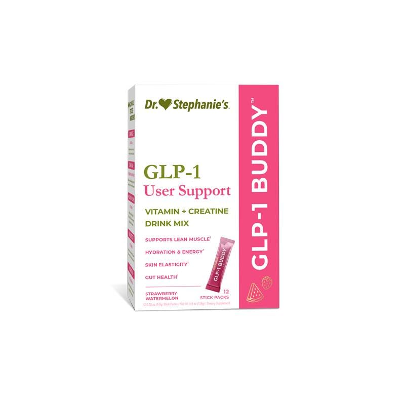 Dr. Stephanie's GLP-1 Buddy Pair with GLP-1 Bransons for Best Results - Digestive Support, Protection Lean Muscle, Replenish Vitamins - Strawberry Watermelon Drink Mixs - Strawberry Watermelon I