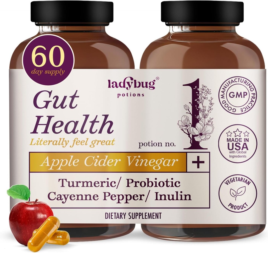 Organik Apple Cider Vinegar 30Capsules 2Pack Raw Premium Apple Cider Vinegar Capsules, ACV Pills With Turmeric Root Extract Probiyotik Mix, Cayenne Pepper, Inulin & Black Pepper for Digestion & Detox