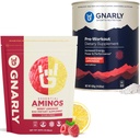 Gnarly Nutrition Gnarly Preworkout Λεμονάδα φράουλας (14.82oz) Aminos Berry Lemonade Caffeine Free (10.58oz)
