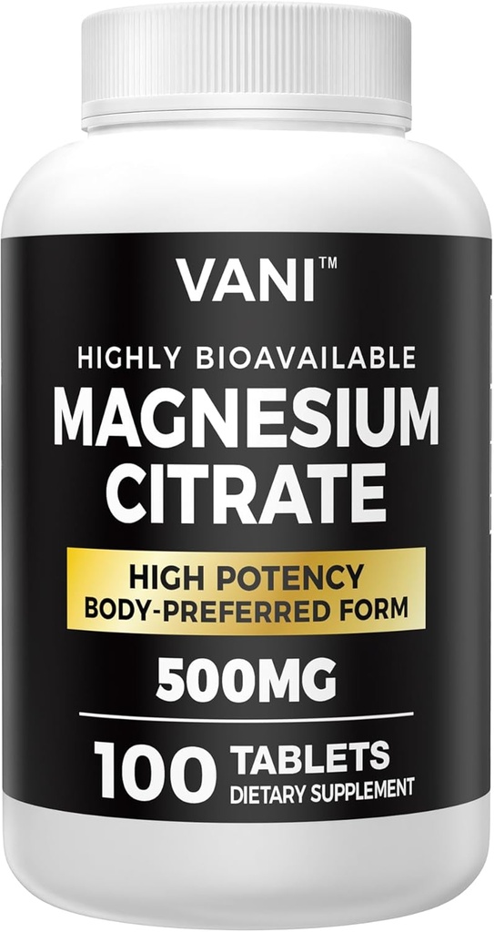 Magnezyum Citrate 500MG 100 Tablet - Vegan Güvenli, Yüksek Aborpsiyon