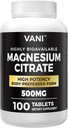Magnezyum Citrate 500MG 100 Tablet - Vegan Güvenli, Yüksek Aborpsiyon