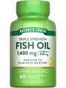 Nature's Truth Triple Strength Fish Oil Softgels | 1400 mg | 60 Count | Active Omega 3 | Non-GMO & Gluten Free Supplement Supplement