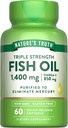 Nature's Truth Triple Strength Fish Oil Softgels | 1400 mg | 60 Count | Active Omega 3 | Non-GMO & Gluten Free Supplement Supplement