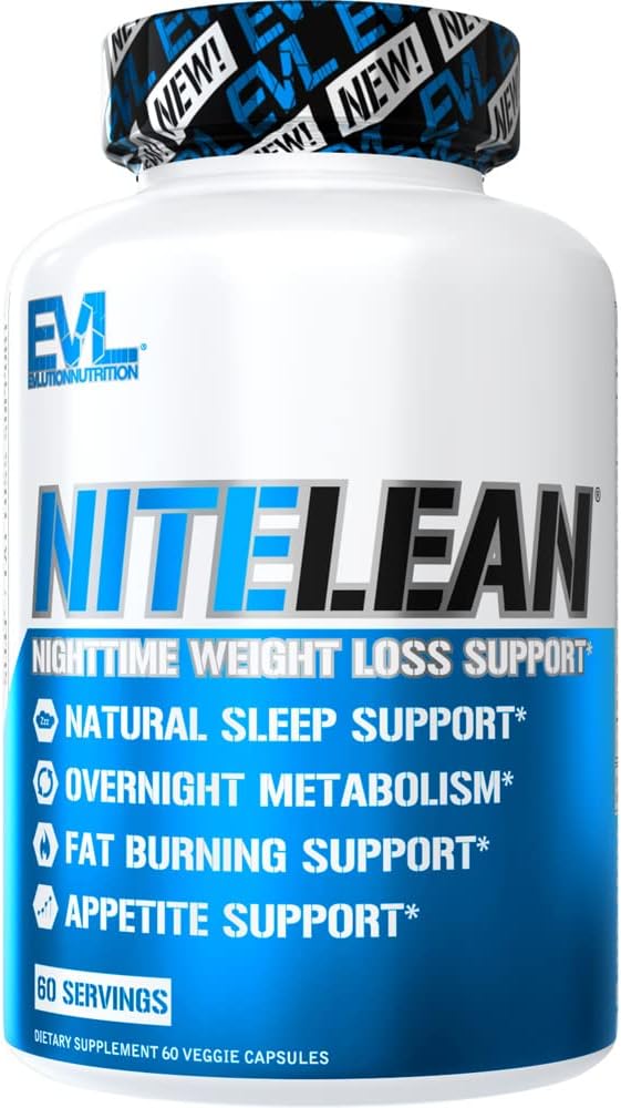 Evlution Beslenme Gece Time Fat Burner Support - Overnight Sleep and Kilo Kayıp Destek Pills with Thermogenic Green Tea and White Kidney Bean Extract - Diyet Pills That May Help Stubborn Fat Kayıpları Yardım Ediyor