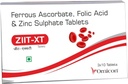 Iron, Folic Acid & çinko Supplement | ZIIT XT | Kadınlar ve Erkekler için | Paket (3 Strips) 30 Tablet