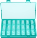BUG HULL Haftalık Pill Organizer 3X bir gün, Günlük 7 Günlük Tıp Pill Organizer 3 Zaman Bir Gün, Seyahat Pill Case Konteyneri Vitaminler, Supplements Form
