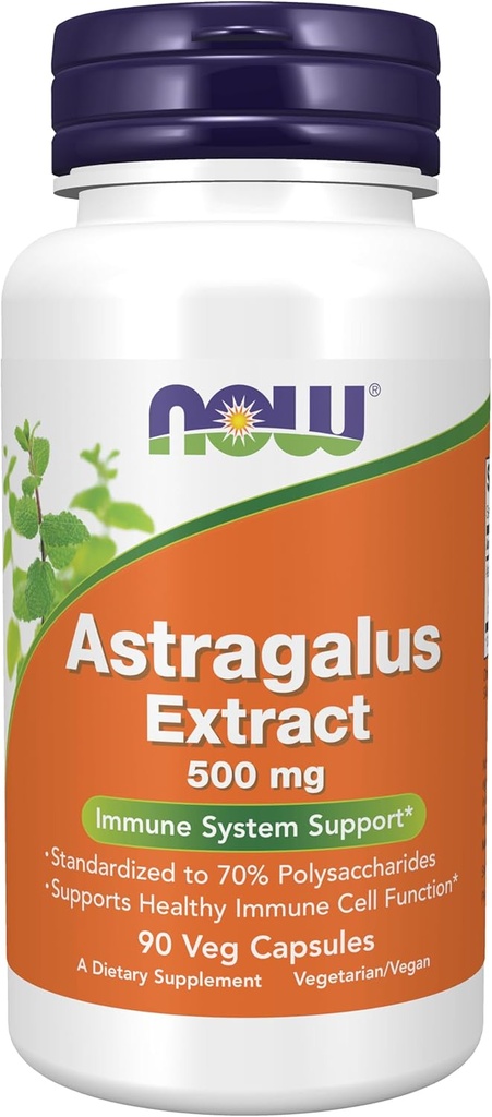 Şimdi Gıdalar Immune Support Supplements, Astragalus Ekstra 500 mg (% 70 Polysaccharides) 90 Veg Capsules