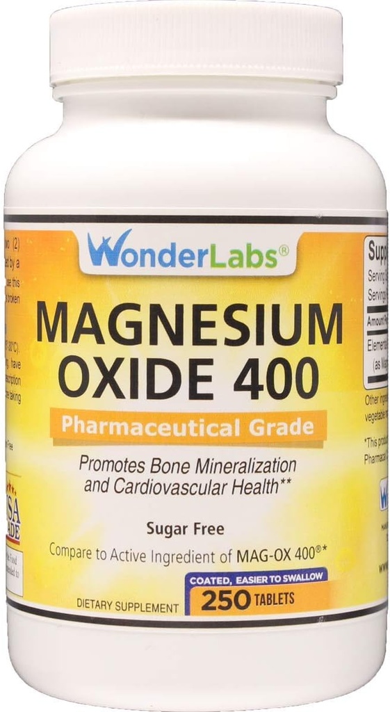 Wonder Labs Hoffman 400, 483 mg of Hoffman Magnezyum Farm Grade** MAG-OX 400 ® - 250 Tablets