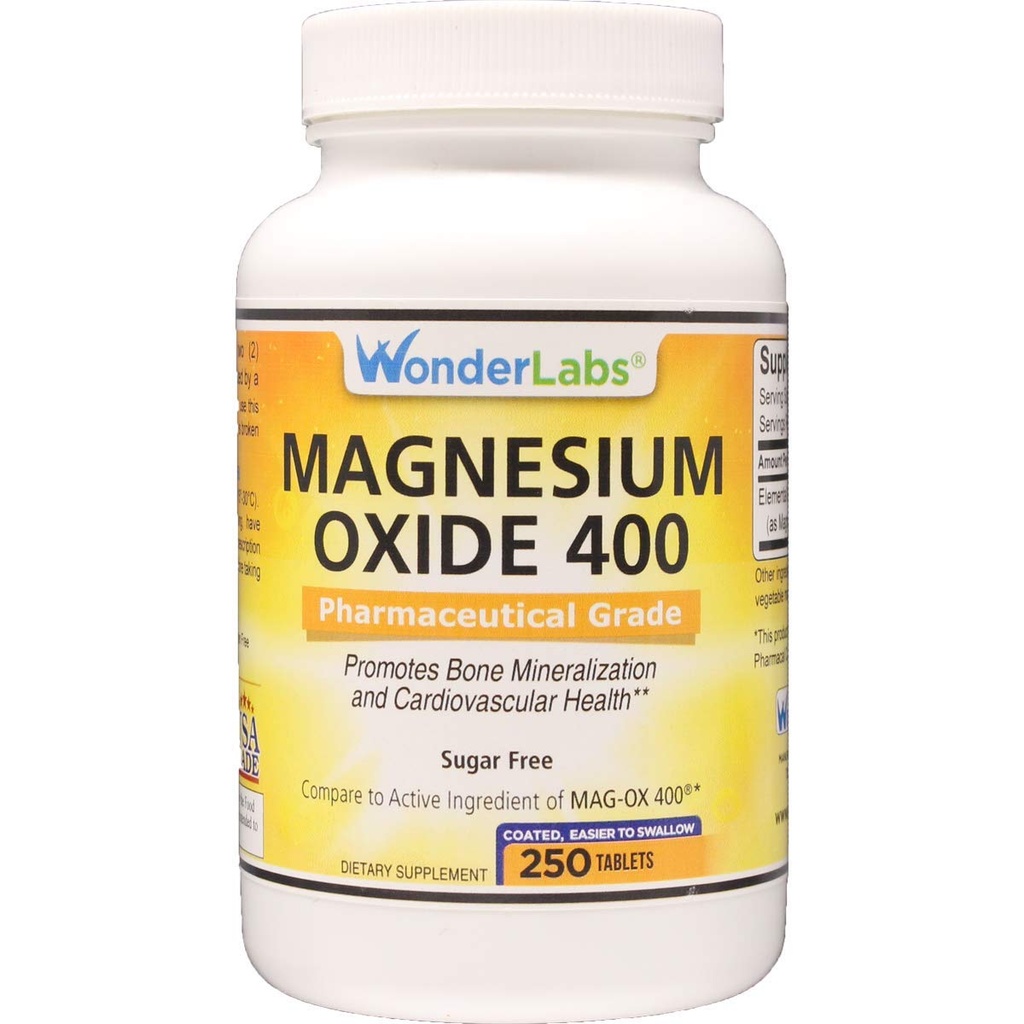 Wonder Labs Hoffman 400, 483 mg of Hoffman Magnezyum Farm Grade** MAG-OX 400 ® - 250 Tablets