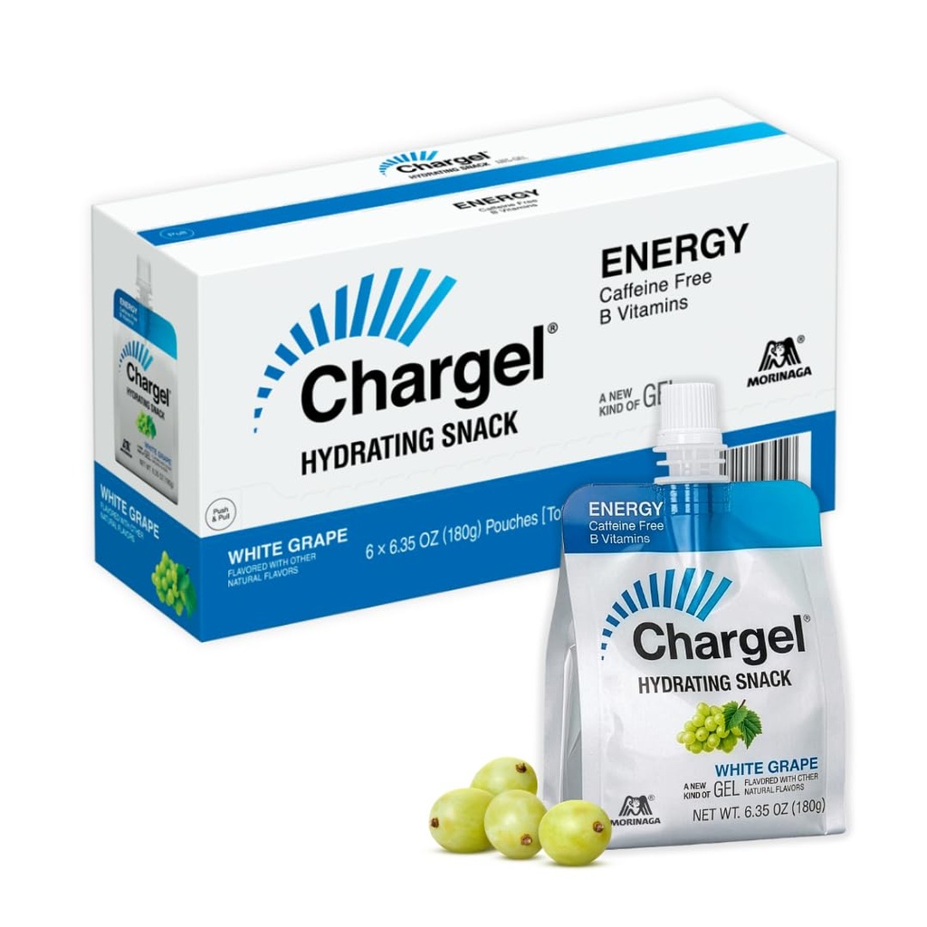 Şarj Beyaz Grape, Caffeine-Free Instant Energy Gel Koşu, Biking, Workout, Hiking Essentials for Women & Men, Kingss - Carbs, Gluten Free - 6 Gels - 6.35oz Her biri her