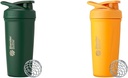 BlenderBottle 24Ounce paslanmaz Steel Shaker Cup Sche with Wire Whisk - Forest and Mango