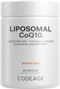 Kodage Liposomal CoQ10 Supplement - 125 mg Coenzyme Q10 Vitamin E Isomers Tocopherols - 2Month Supply - 1 Capsule Per - Liposomal Delivery - Vegan, Non-GMO, Gluten-Free - 60 Capsules