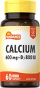 Sundancedis D3 ile 600 mg | 60 Caplets | Vegetarian, Non-GMO ve Gluten Free Supplement