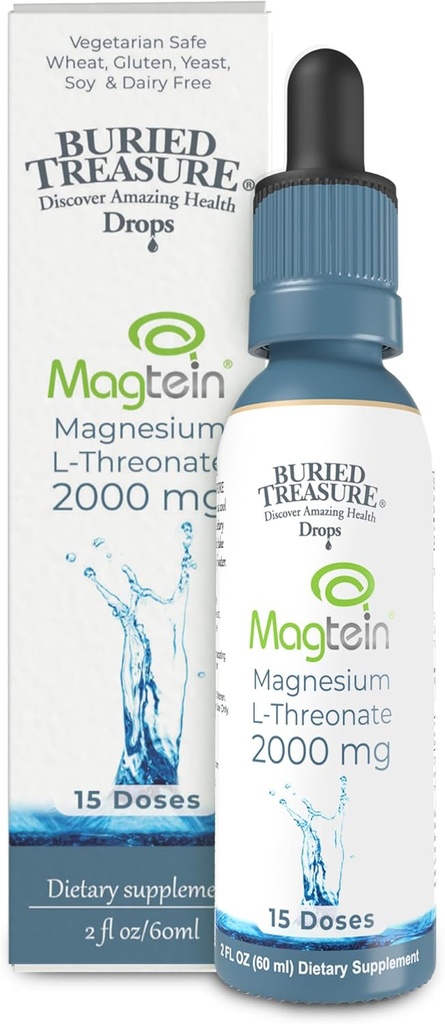 Θαμμένος θησαυρός Magtein - 2 oz. 15 Δόσεις, Εγκεφαλική υγεία Μαγνήσιο L-Θρεονικό για ενισχυμένη μνήμη και ύπνο
