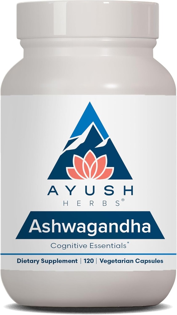 Ayush Herbs Ashwagandha Capsules - Men & Women için Ashwagandha Supplements, Pure Ashwagandha Root Toz Stres için 500 mg - 120 Vegetarian Caplets (1 Count)