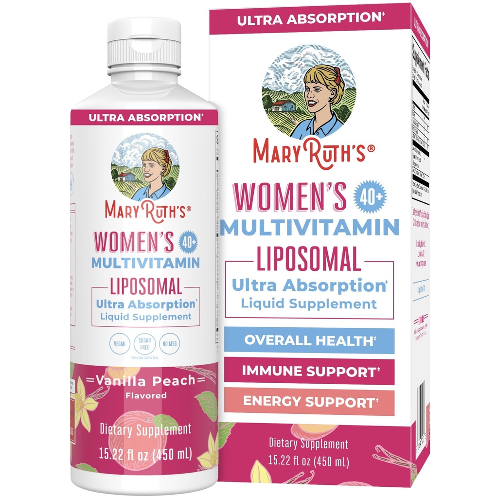 MaryRuth Organics Multivitamin for Women 40+, Womens Multivitamin Liposomal, Immune Support Supplement, Energy Supplements & Sleep Aid, Vegan, Sugar Free, Non-GMO, 15.22 Fl Oz Oz